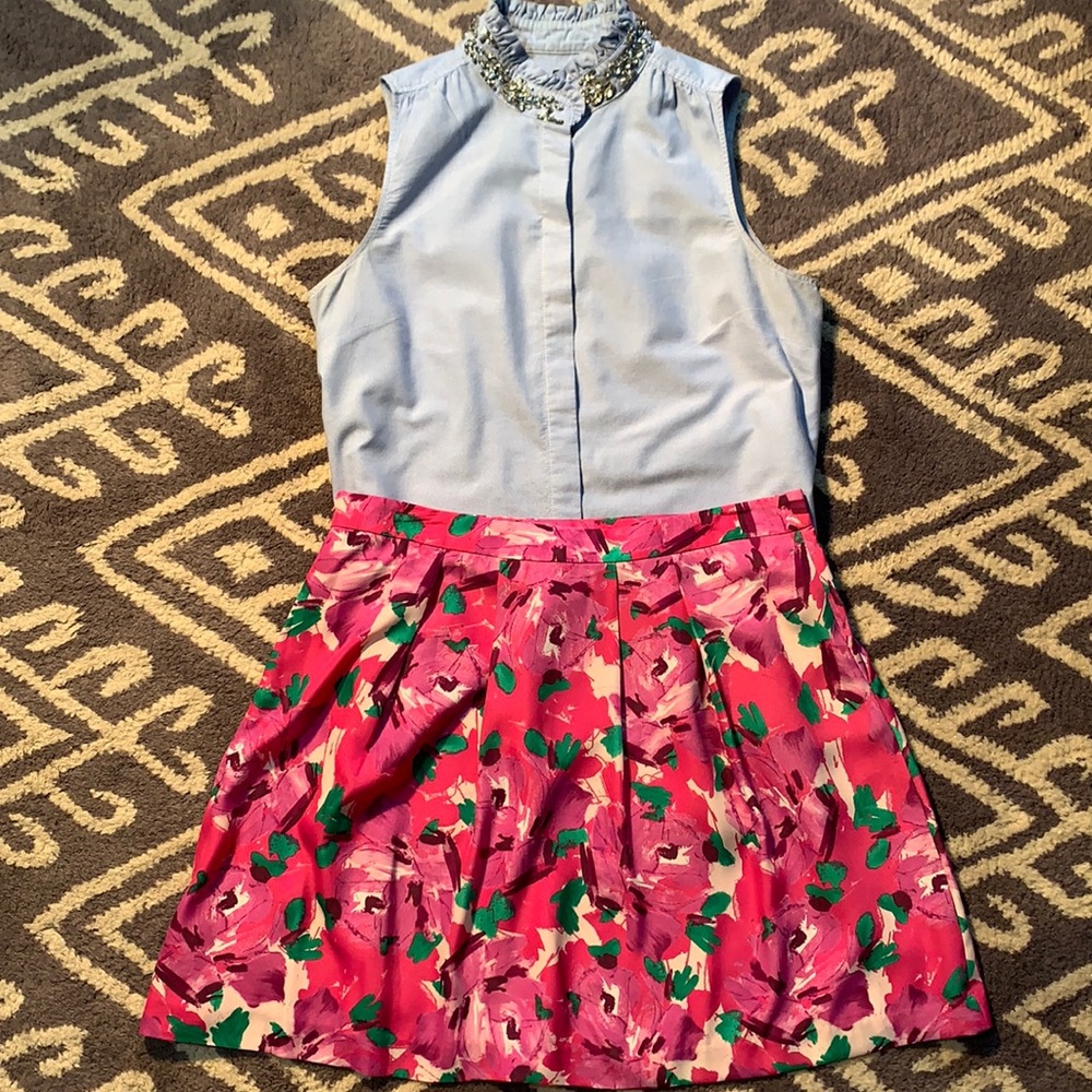 J. Crew - Pink Floral Skirt